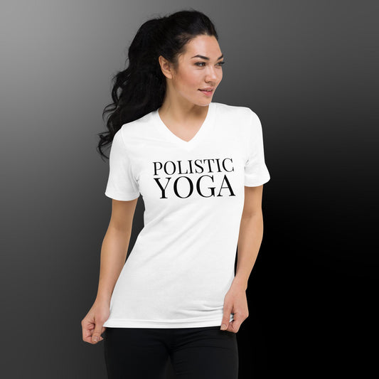 Polistic Yoga Unisex Short Sleeve V-Neck T-Shirt