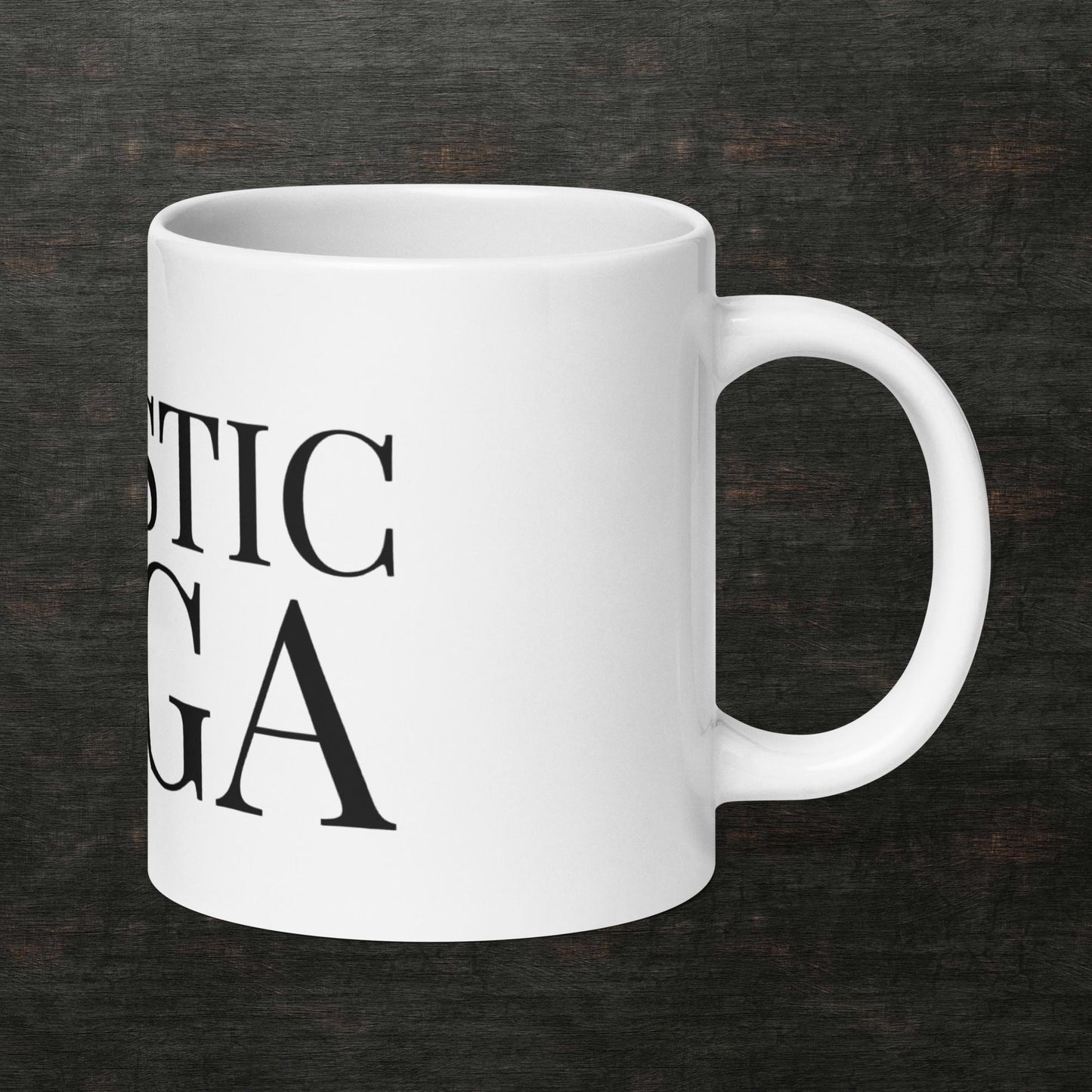 Polistic Yoga White glossy mug