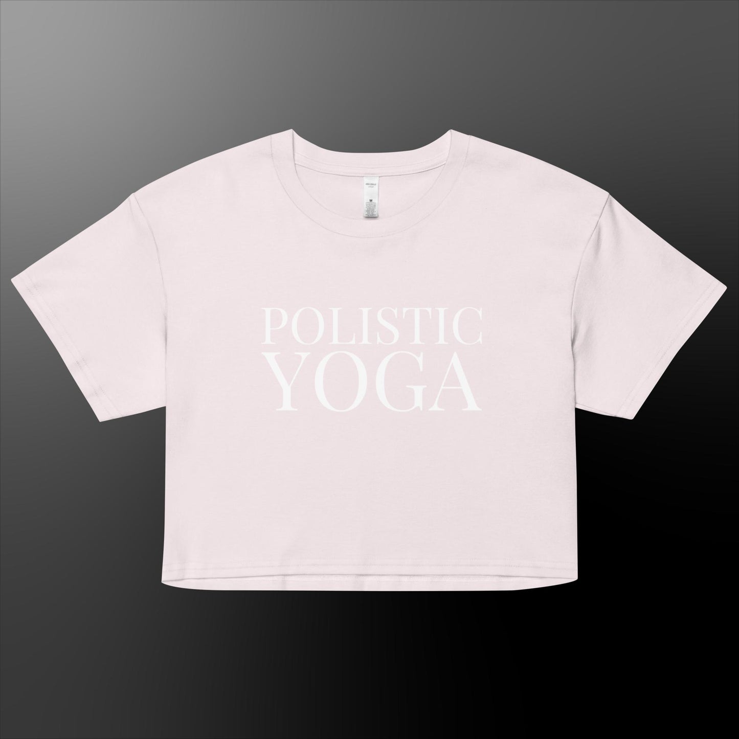 Women’s Polistic Yoga crop top T shirt (White Logo)